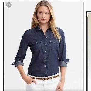 Banana Republic Soft Wash Long Sleeve Denim Shirt